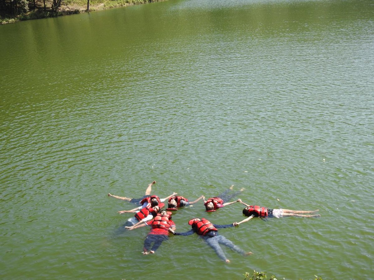 Swimming in the lake